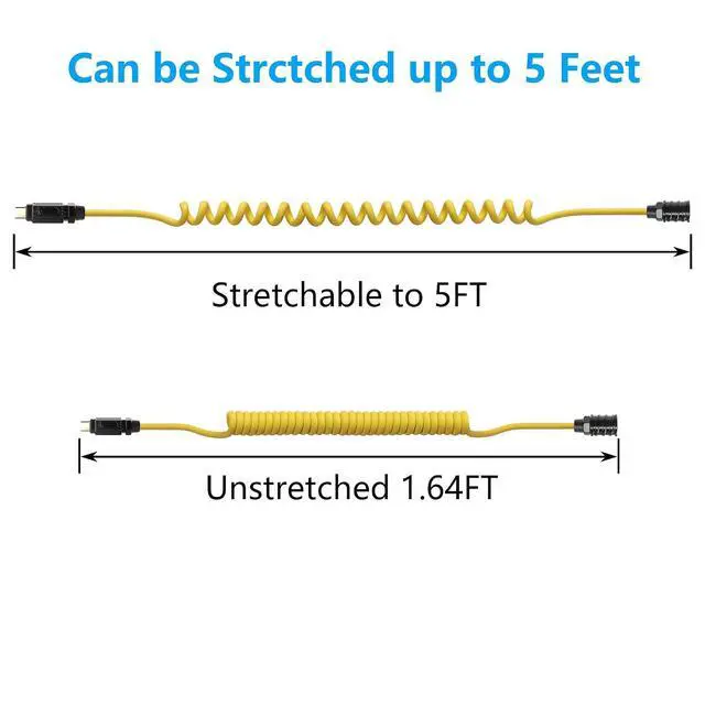 Alt view image 7 of 7 - USB C Extension Cable 140W 20Gbps 8K 1.64-5FT, Coiled USB C Extender Cord Male to Female Support PD3.1/PE/QC/PPS and Other Fast Charging Protocols