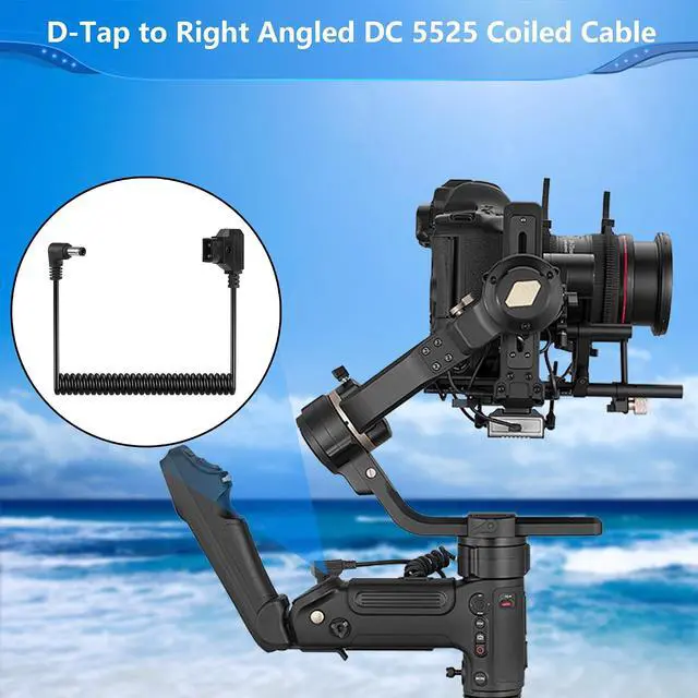 Alt view image 4 of 4 - D-Tap to Right Angled DC 12V Coiled Cable,Replacement Dtap to 12V DC5525 Barrel Jack Cable for Anton Bauer, KIPRO LCD, Black Magic Etc.