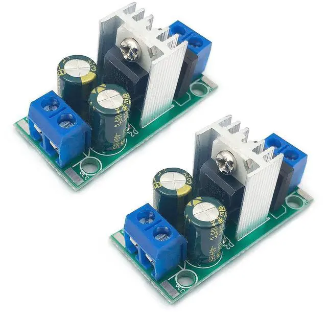 Main image of 2PCS Three Terminal Voltage Regulator Module LM7812 DC or AC to DC 12V Output 1.2A Max Power Supply Module Terminal and 5x2 Pins Output