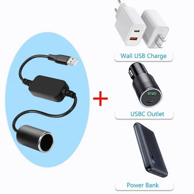 Alt view image 6 of 7 - 1ft USB A Male to 12V 18W Car Cigarette Lighter Socket Female Converter Cable for Dash Cam,Radar Detector, GPS, Car Led Light Strips, and Other Automotive Electronics (18W Max)