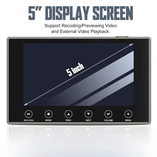 Alt view image 3 of 7 - DigitPro VHS to Digital Converter 3.0, 5" Large Screen Video to Digital Converter, 4K HD Convert VCR HI8 8MM Tapes VHS Player DVD Camcorder Mini DV Cassette Tape Analog to Digital
