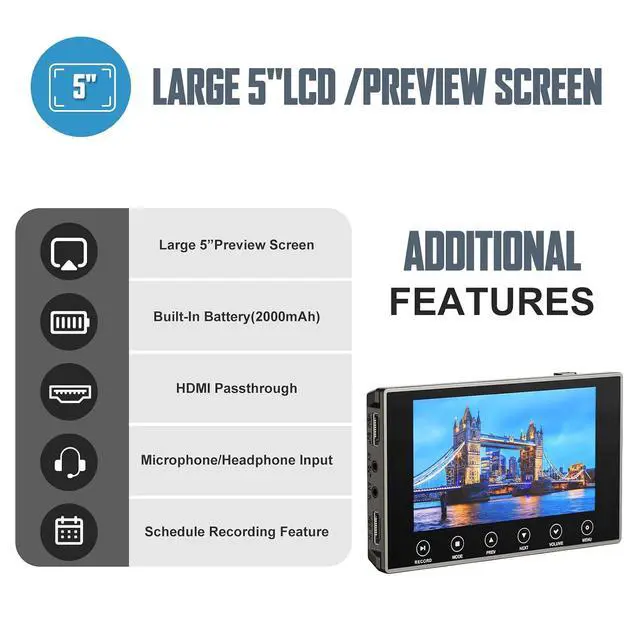 Alt view image 7 of 7 - DigitPro VHS to Digital Converter 3.0, 5" Large Screen Video to Digital Converter, 4K HD Convert VCR HI8 8MM Tapes VHS Player DVD Camcorder Mini DV Cassette Tape Analog to Digital
