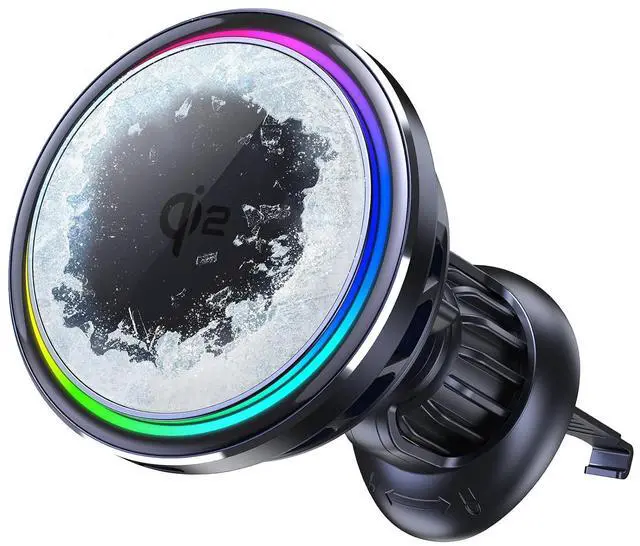 Main image of RGB 15W Magnetic Car Vent Wireless Charger Holder Semiconductor Cooling Fast Charging Mount Fit iPhone 15/iPhone 14/13/12 Series and Magnetic Case