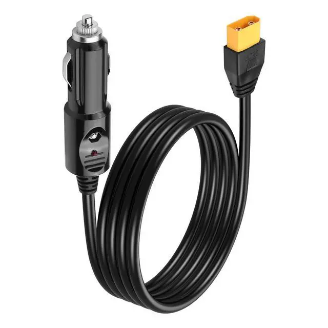 Main image of 16AWG Car Cigarette Lighter to Male XT90 Cable,12V/24V 4.9FT XT90 Car Charger Connector with LED Indicator Lights,for Solar,Motorcycle-1.5M/4.9FT