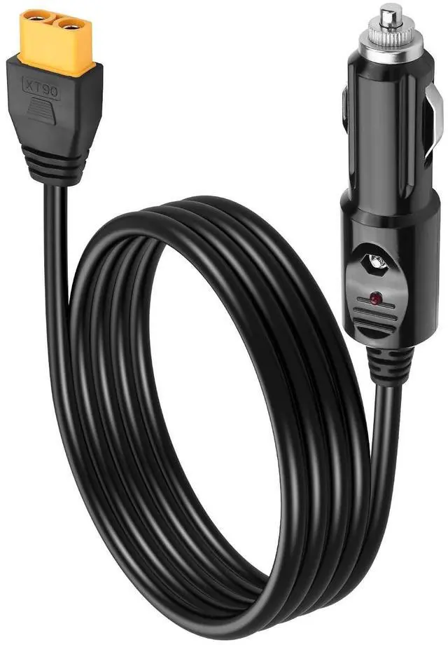 Main image of 16AWG Car Cigarette Lighter to Female XT90 Cable,12V/24V 4.9FT XT90 Car Charger Connector with LED Indicator Lights,for Solar,Motorcycle-1.5M/4.9FT