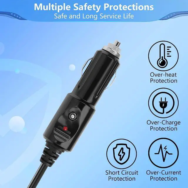 Alt view image 3 of 6 - 16AWG Car Cigarette Lighter to Female XT90 Cable,12V/24V 4.9FT XT90 Car Charger Connector with LED Indicator Lights,for Solar,Motorcycle-1.5M/4.9FT