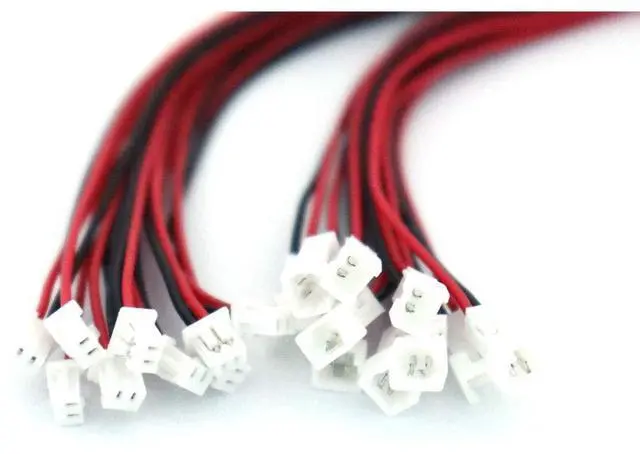 Main image of 20 Pairs JST 1.25mm 2 Pin Micro Male Female Connector Plug 80mm Wires Cables