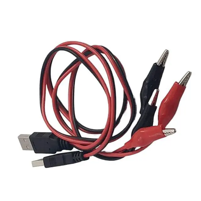 Alt view image 3 of 7 - Crocodile Clamps Test Wire 50cm/19.69inch Double Alligator Clips to USB Male Connector Cable Copper Test Lead for Testing Circuit