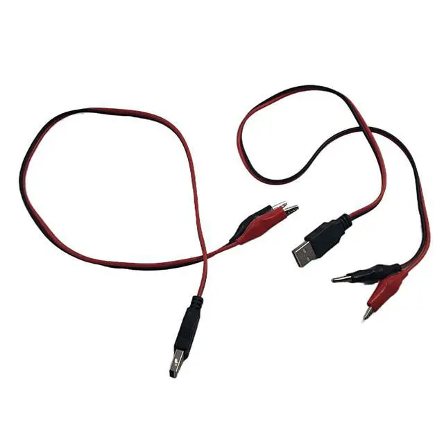 Alt view image 4 of 7 - Crocodile Clamps Test Wire 50cm/19.69inch Double Alligator Clips to USB Male Connector Cable Copper Test Lead for Testing Circuit