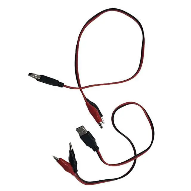 Alt view image 7 of 7 - Crocodile Clamps Test Wire 50cm/19.69inch Double Alligator Clips to USB Male Connector Cable Copper Test Lead for Testing Circuit