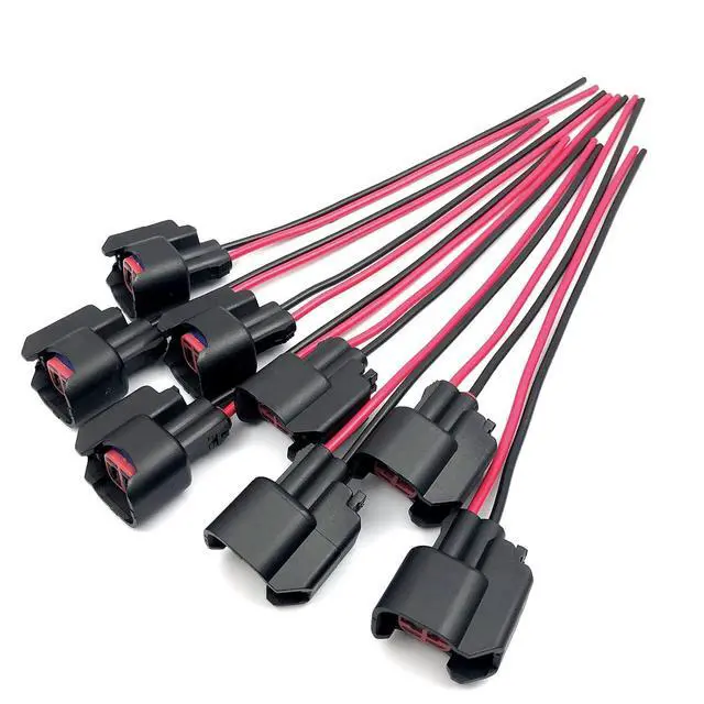 Alt view image 5 of 7 - (8pcs) Fuel Injector Connector for EV6 EV14 USCAR Pigtail Harness Socket Plug Wire for LS2 LS3 LS7 Compatible with G-M Fo-rd Do-dge J-e-e-p Mustang Vehicles Bos-ch