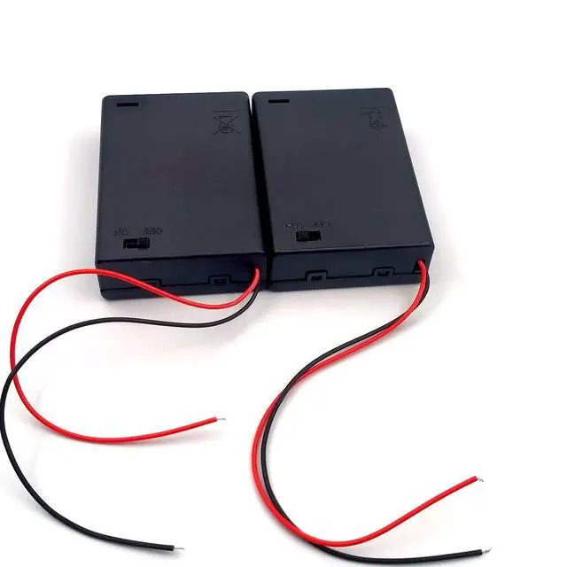 Alt view image 2 of 7 - 2PCS Wire Lead Cable Plastic 3 x 1.5V AA Batteries Cell Box Holder Case Black