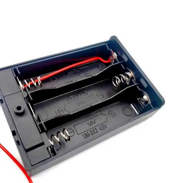 Alt view image 5 of 7 - 2PCS Wire Lead Cable Plastic 3 x 1.5V AA Batteries Cell Box Holder Case Black