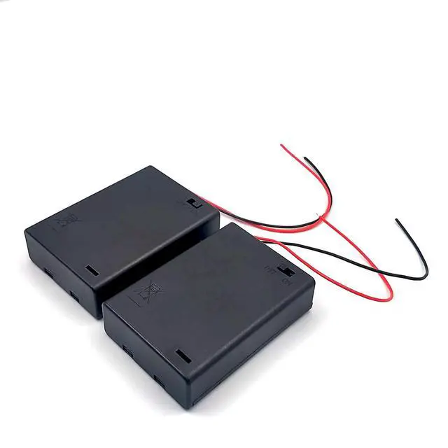 Alt view image 7 of 7 - 2PCS Wire Lead Cable Plastic 3 x 1.5V AA Batteries Cell Box Holder Case Black