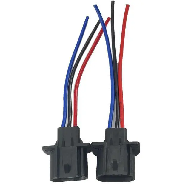 Alt view image 2 of 7 - 2pcs Wire Pigtail Male 9008 H13 Harness Head Light Replace Socket Plug Connector Compatible with Yukon XL 1500 Compass Gladiator Liberty Patriot