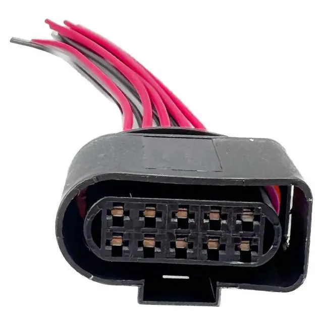 Alt view image 2 of 6 - 2 Pack Headlight Wiring Pigtail Connector Plug Cable 10pin 1J0973735 Compatible with A3 A4/S4 A5/S5 A6/S6 A8 Q3/Q5/Q7/TT Bettle Bora Jetta Golf Passat