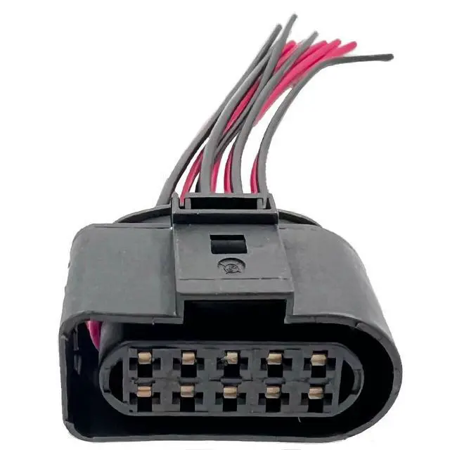 Alt view image 3 of 6 - 2 Pack Headlight Wiring Pigtail Connector Plug Cable 10pin 1J0973735 Compatible with A3 A4/S4 A5/S5 A6/S6 A8 Q3/Q5/Q7/TT Bettle Bora Jetta Golf Passat