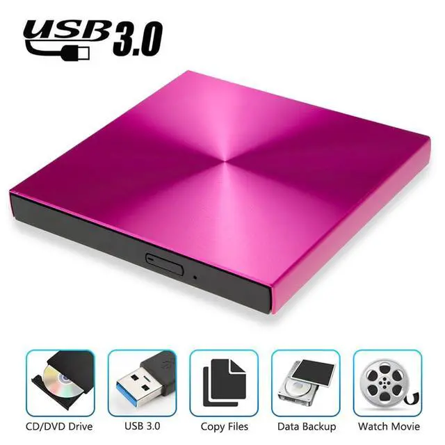 Alt view image 2 of 7 - Aluminium Alloy USB 3.0 External DVD Burner DVD-RW CD-ROM Player Slim Portable Optical Drive for Desktop Laptop Notebook (Silver)