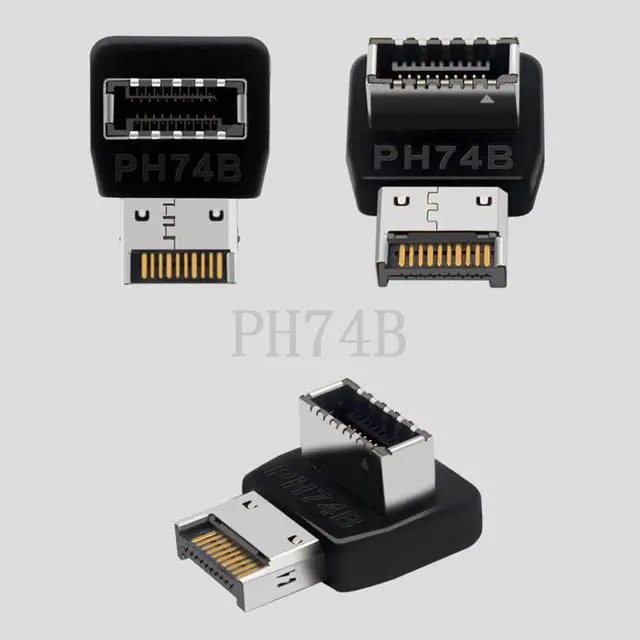 Alt view image 6 of 7 - Computer Motherboard Type-C USB3.1 Type-E 90 Degree Converter Computer Internal USB Header Adapter USB 3.1 Type-E 90 Degree Steering Elbow (2 Pack 1 Positive and 1 Negative)