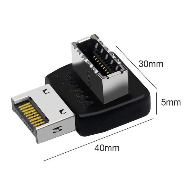 Alt view image 7 of 7 - Computer Motherboard Type-C USB3.1 Type-E 90 Degree Converter Computer Internal USB Header Adapter USB 3.1 Type-E 90 Degree Steering Elbow (2 Pack 1 Positive and 1 Negative)