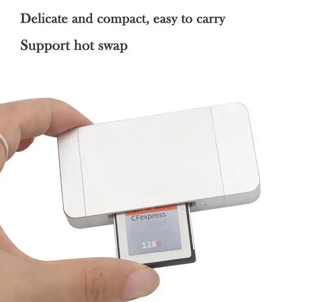 Alt view image 6 of 7 - B-Type CFexpress Card Reader Type A+C Dual Interface 10Gbps USB 3.1 Gen2 CF Memory Card CFexpress B Adapter OTG Function Magnetic Lids