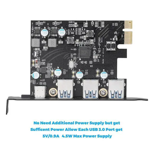Alt view image 2 of 7 - PCI-E to USB3.0+Type C Expansion Card (PCIe Card) 3 Ports Super-Speed USB 3.0 PCI Expansion Card for Windows MAC