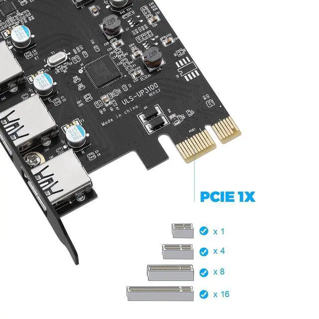 Alt view image 6 of 7 - PCI-E to USB3.0+Type C Expansion Card (PCIe Card) 3 Ports Super-Speed USB 3.0 PCI Expansion Card for Windows MAC