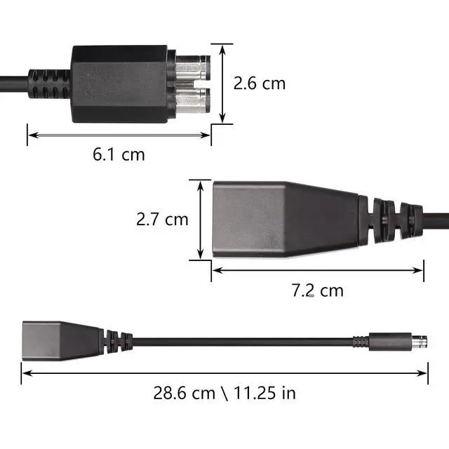 Alt view image 5 of 6 - 0.5ft Power Supply for Xbox 360 to Xbox 360 Slim Replacement Power Conversion Cable(360-s)