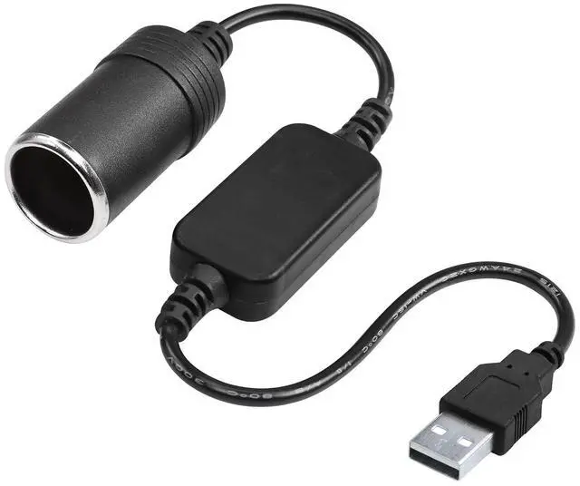 Main image of 1ft USB A Male to 12V 8W Cigarette Lighter Socket Adapter Power Cable for Dash Cam, GPS, Car Led Light Strips, and Other Automotive Electronics
