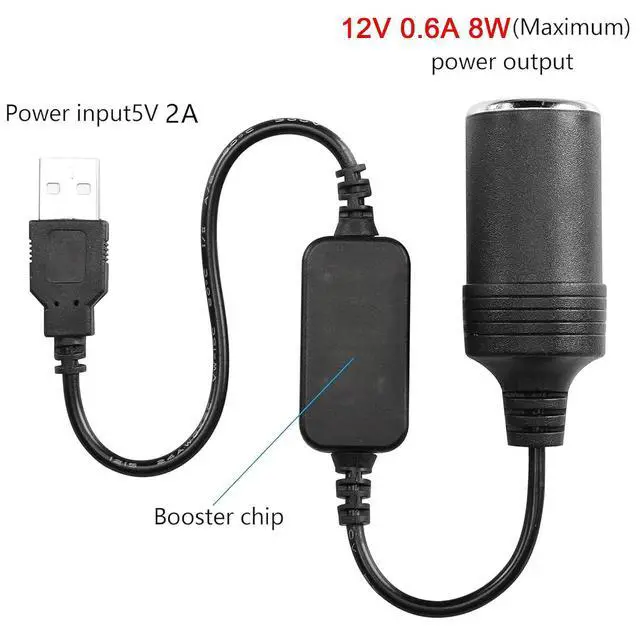 Alt view image 4 of 7 - 1ft USB A Male to 12V 8W Cigarette Lighter Socket Adapter Power Cable for Dash Cam, GPS, Car Led Light Strips, and Other Automotive Electronics
