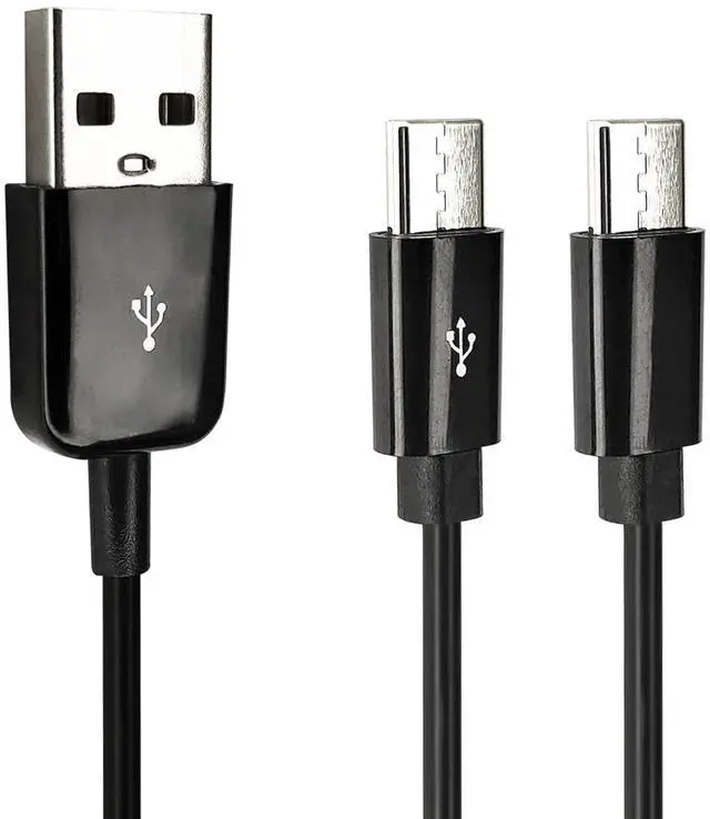 Main image of USB Type C Splitter Charging Cable,1ft 2 in 1 Multi Charging Cable, USB A to 2 x USB Type C Y Splitter Data Snyc Cord(0.3m-2USB C, Black)