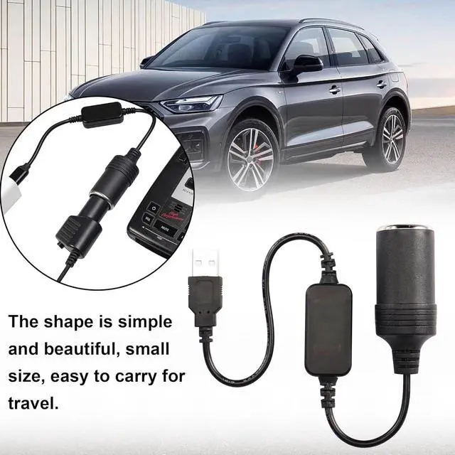 Alt view image 3 of 7 - 1ft USB A Male to 12V 8W Cigarette Lighter Socket Adapter Power Cable for Dash Cam, GPS, Car Led Light Strips, and Other Automotive Electronics 2Pack
