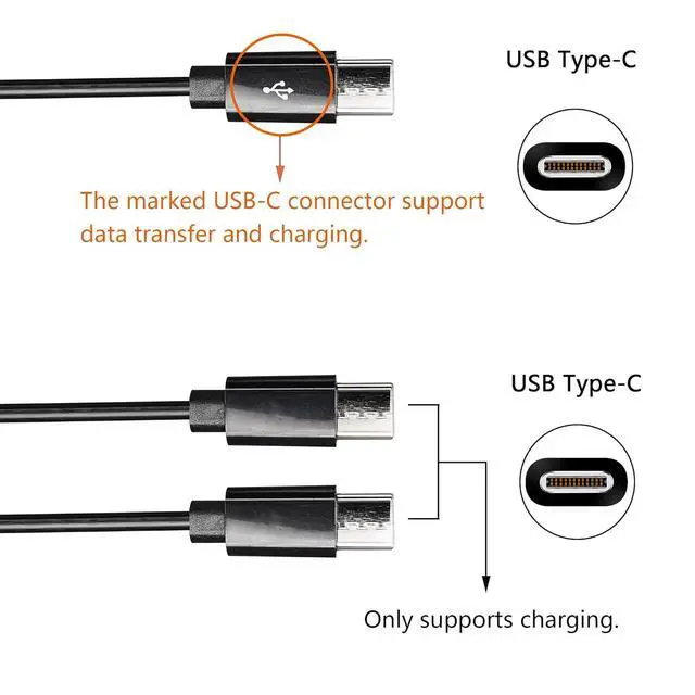 Alt view image 2 of 7 - USB Type C Splitter Charging Cable,1ft 3 in 1 Multi Charging Cable, USB A to 3 x USB Type C Y Splitter Data Snyc Cord(0.3m-3 USB C, Black)