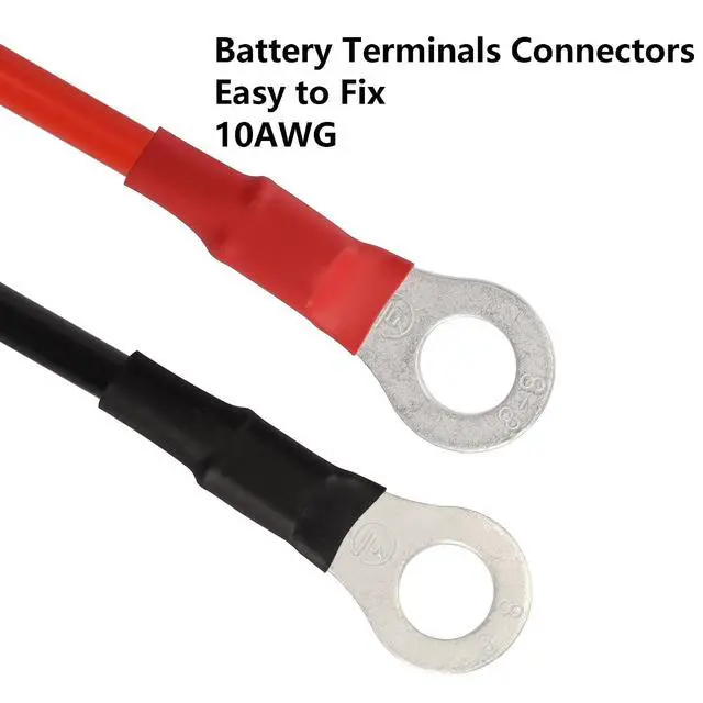 Alt view image 2 of 5 - 3.3FT 12V/24V Battery Ring Terminal Connectors Cable,1 Pair M8 10AWG Car Battery Cable for Automotive, Marine, Solar,Solar,RV,Motorcycle