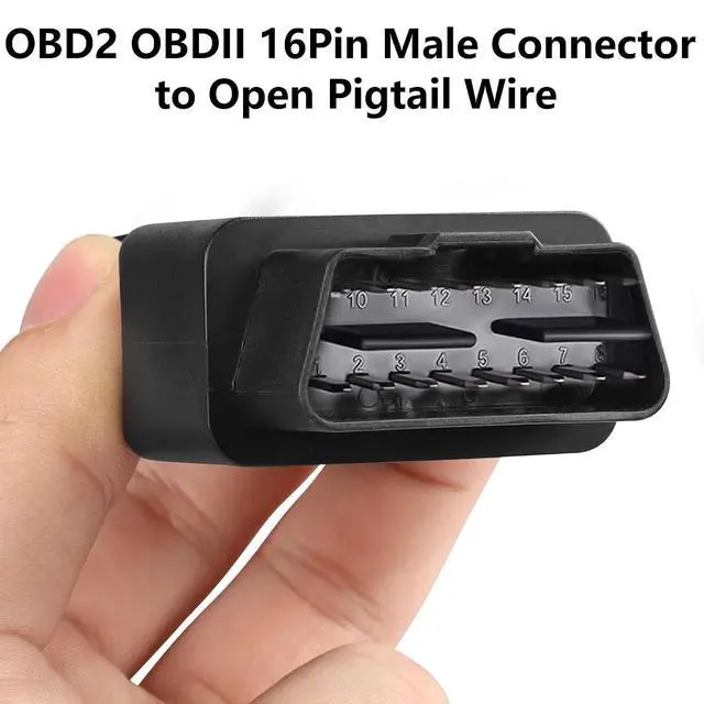 Alt view image 6 of 7 - OBD2 OBDII 16Pin Male Connector to Open Pigtail Wire, 5ft 1.5m OBD Diagnostic Extension Replacement Cable for Vehicle DIY
