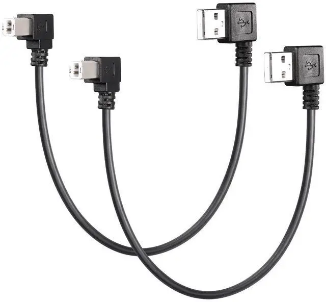 Main image of 90 Degree Left Angle USB Printer Scanner Cable, 1ft Type A to B USB 2.0