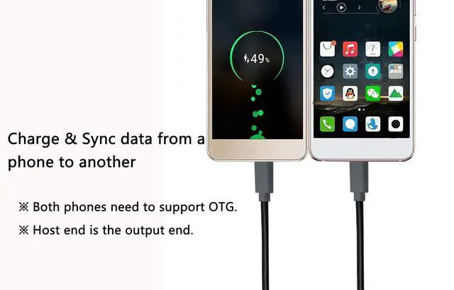 Alt view image 4 of 7 - USB Micro Male to Micro Male OTG Adapter Cable (1m)