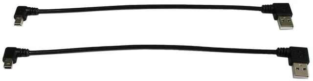 Alt view image 3 of 5 - 9Inch Mini USB Cable Combo Mini USB Right Angle & Left Angle Male to USB Type A