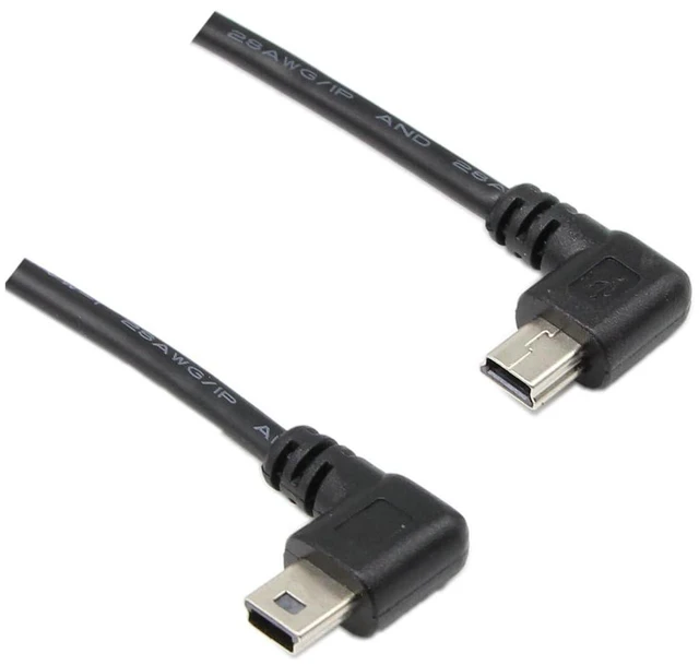 Alt view image 4 of 5 - 9Inch Mini USB Cable Combo Mini USB Right Angle & Left Angle Male to USB Type A