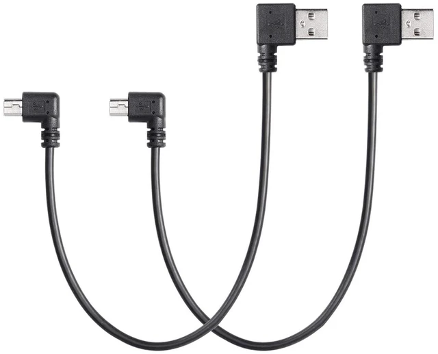 Main image of 9Inch Mini USB Cable Combo Mini USB Right Angle Male to USB Type A 2.0 Right Ang
