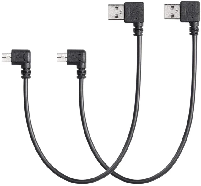 Main image of 9Inch Mini USB Cable Combo Mini USB Right Angle Male to USB Type A 2.0 Left Angl