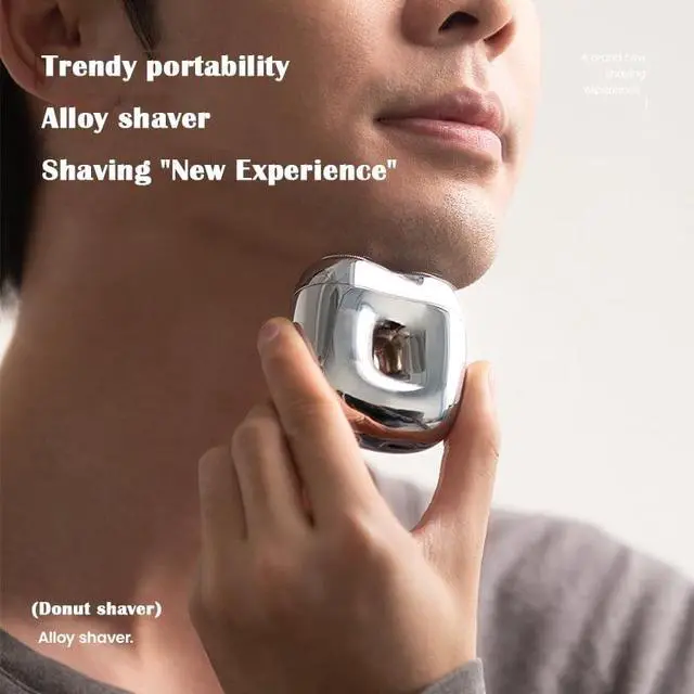 Alt view image 4 of 7 - Donut Electric Men Rotary Shaver Portable Razor Rechargeable Men's Electric Cordless Wet&Dry Waterproof Mini Shaver Travel (Red)
