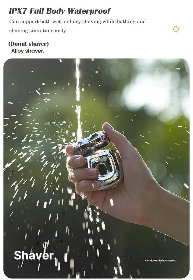 Alt view image 5 of 7 - Donut Electric Men Rotary Shaver Portable Razor Rechargeable Men's Electric Cordless Wet&Dry Waterproof Mini Shaver Travel (Red)