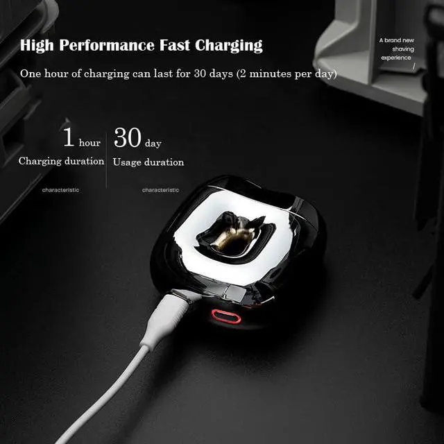 Alt view image 6 of 7 - Donut Electric Men Rotary Shaver Portable Razor Rechargeable Men's Electric Cordless Wet&Dry Waterproof Mini Shaver Travel (Red)