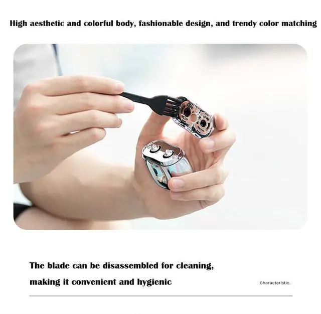 Alt view image 7 of 7 - Donut Electric Men Rotary Shaver Portable Razor Rechargeable Men's Electric Cordless Wet&Dry Waterproof Mini Shaver Travel (Red)