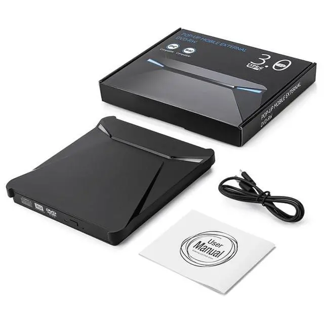 Alt view image 6 of 7 - External CD/DVD Drive for Laptop, USB 3.0 Type C DVD Player Portable CD/DVD Burner, CD ROM External DVD Optical Drive Compatible with Laptop Desktop PC Windows 11/10/8/7 Linux OS
