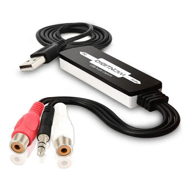 Alt view image 2 of 6 - DIGITNOW USB 2.0 Audio Capture Card,Cassette Converter,Cassette to Digital,Cassette to MP3 Converter,Support Mac & Windows 10/8.1/8 / 7 / Vista/XP
