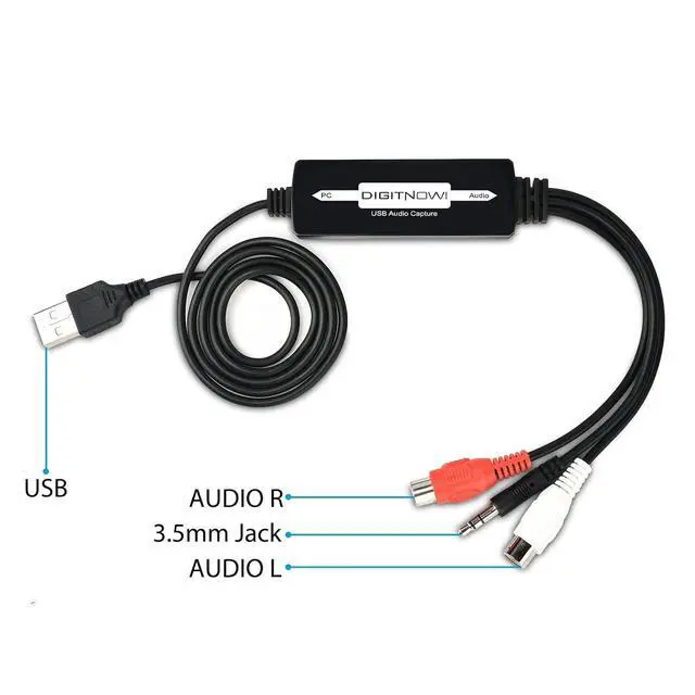 Alt view image 5 of 6 - DIGITNOW USB 2.0 Audio Capture Card,Cassette Converter,Cassette to Digital,Cassette to MP3 Converter,Support Mac & Windows 10/8.1/8 / 7 / Vista/XP