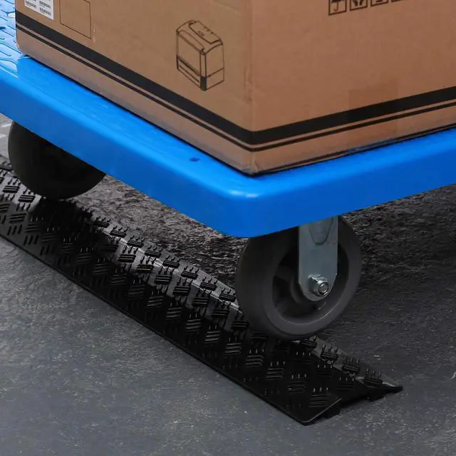 Alt view image 5 of 6 - Small 2 Pack - Floor Cord Cover Cord Protector Drop Over Drop Trak Cable Ramp for Office Warehouse - Black