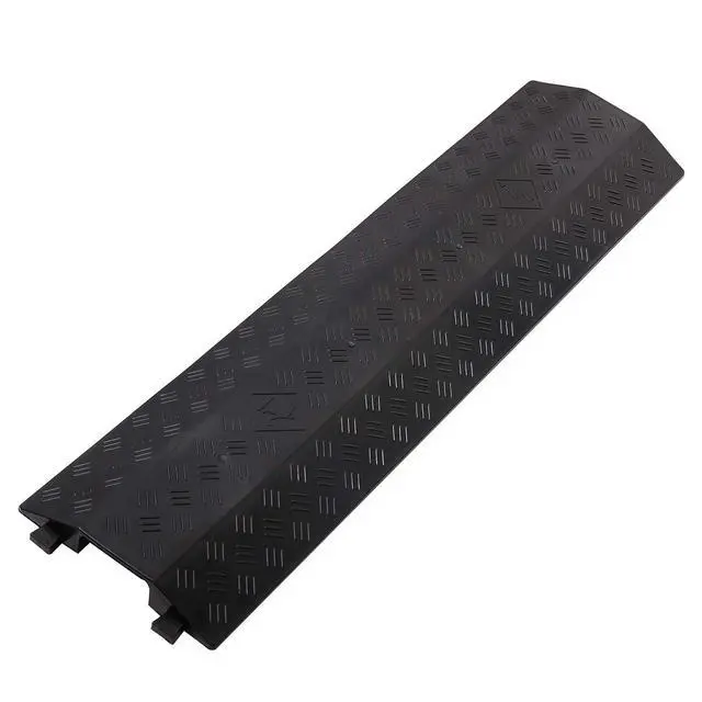 Main image of Medium 1 Piece - Floor Cord Cover Cord Protector Drop Over Drop Trak Cable Ramp for Office Warehouse - Black